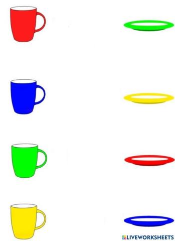 Cana si farfurie(potrivire - culoare)