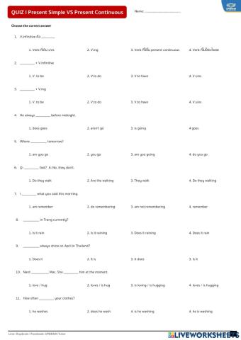 Quiz P6present simple - con