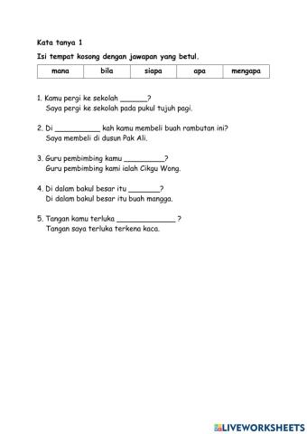 Tahun 2 Kata Tanya 1