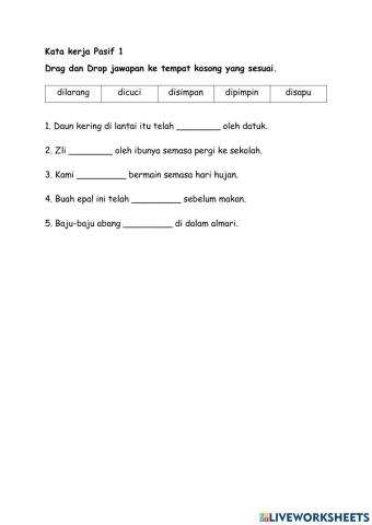 Tahun 2 Kata Kerja Pasif 1