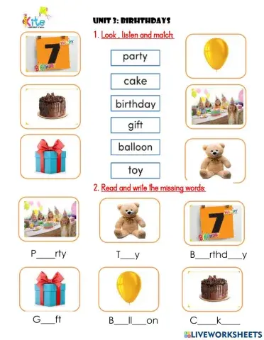 Unit 3: birrthday - lesson 1