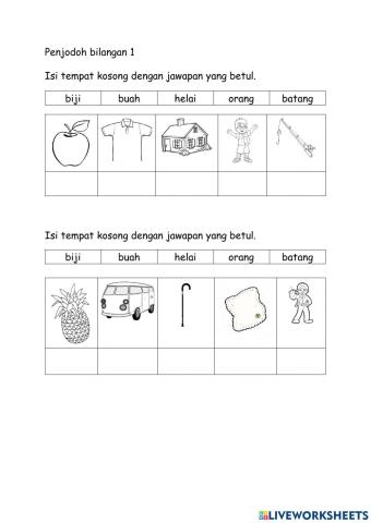 Tahun 1 Penjodoh Bilangan 1