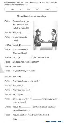 Using  am-is-are in  Questions and Short Answer