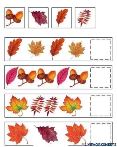 Șiruri logice(Continuă șirul de Toamna - frunze)