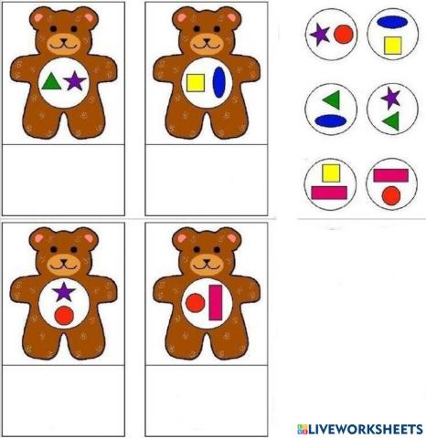 Ursul - Să identifice formele geometrice de pe ursuleti