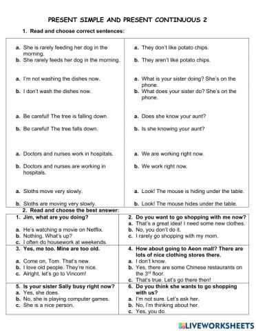 Gs3ov present simple and present continuous 2