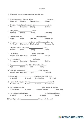 Grammar revision - B2