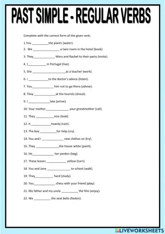 Simple past regular verbs