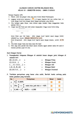 UH Sistem Bilangan Real