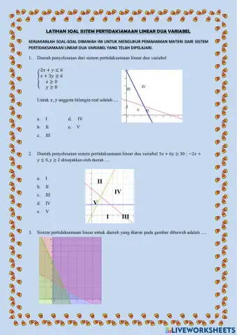 Sistem Pertidaksamaan Linear Dua Variabel