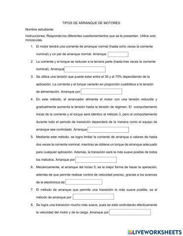 Tipos de arranque de motores