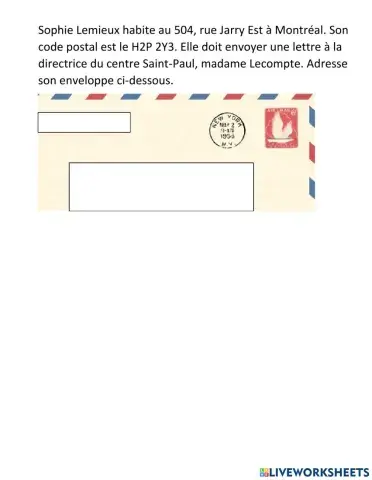 Enveloppe et chèque