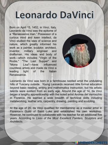 DaVinci Reading Comprehension