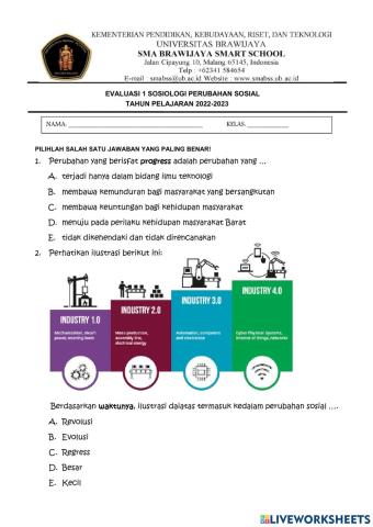 Evaluasi 1 Perubahan Sosial