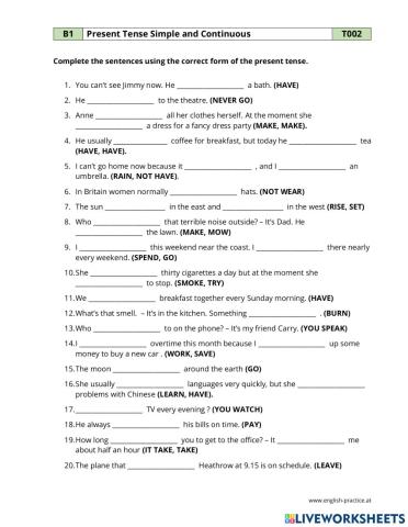 Present simple- Present Continuous