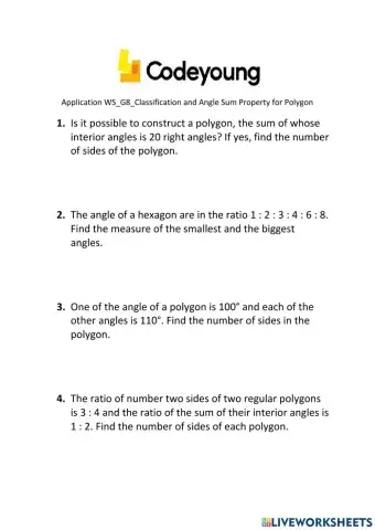 Application WS-G8-Classification and Angle Sum Property for Polygon