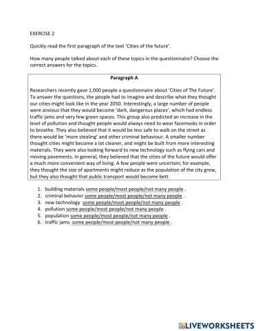 IE1, Unit 3, Reading, Exercise 2