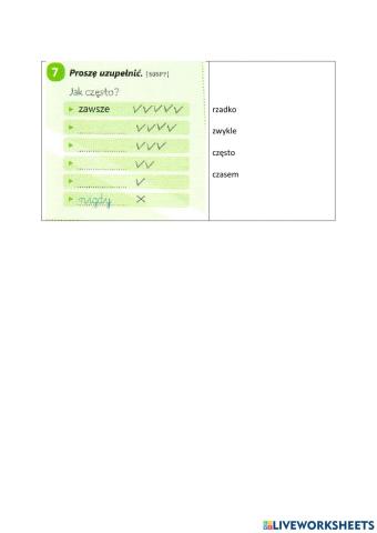 Jak często? - przysłówki