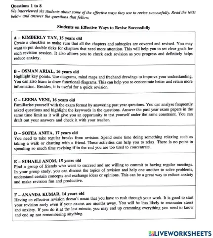 Matching and Transfer Information