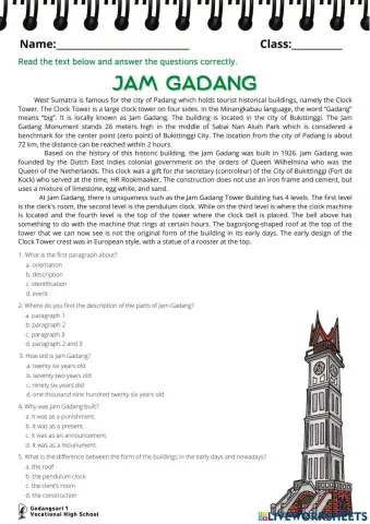 Descriptive Text - Jam Gadang and Tugu Jogja