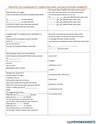 Francais: Les salutations