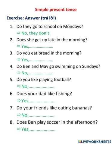 Simple present tense