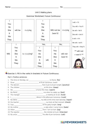 Future Continuous Tense (Page:1)