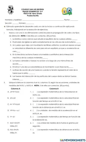 Movimiento Rectilíneo Uniforme.