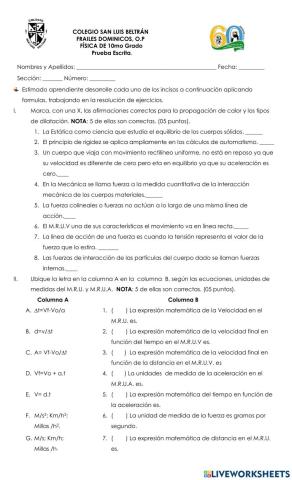 Movimiento Rectilíneo Uniforme.