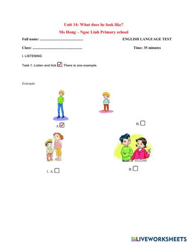 Unit 14: What does he look like?