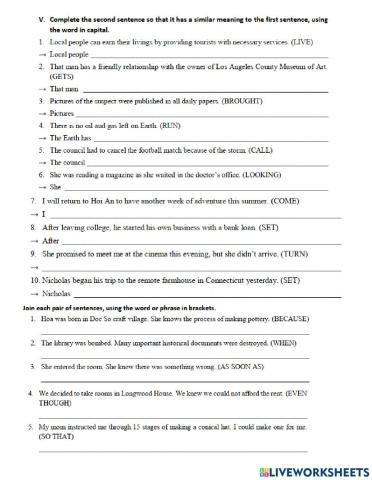 Lop 9- unit 1 - viet lai cau