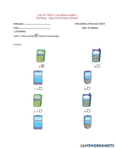Unit 18: What's your phone number?