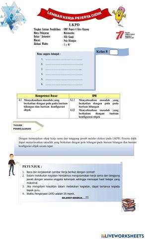 KD 4.1 Pola Bilangan