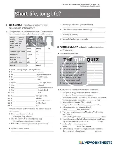 Short life, long life? (Homework)