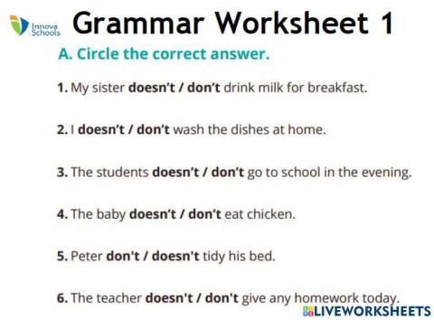 Negative form-Simple Present