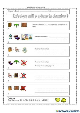 Dans ma chamber il y a