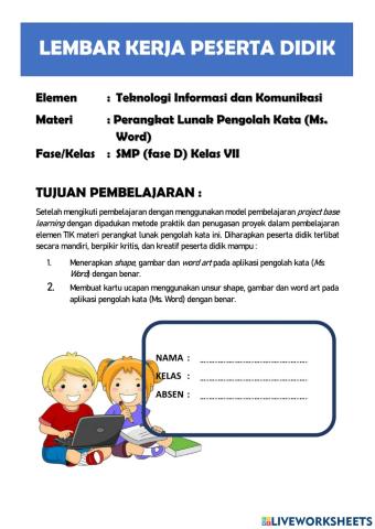 Lkpd tugas proyek membuat kartu ucapan dengan aplikasi ms. word