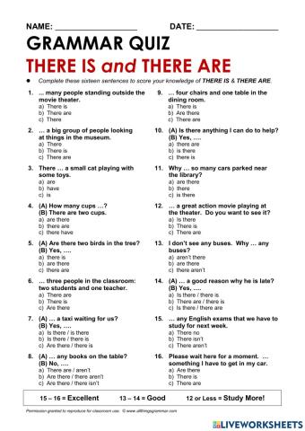 There is and there are