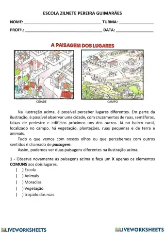 PAISAGENS NATURAIS E MODIFICADAS