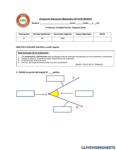Clasificación de Ángulos