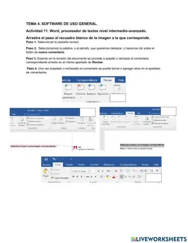 Ejercicio para Word, procesador de textos nivel intermedio-avanzado.