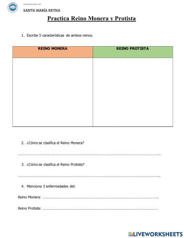 Reino Monera y Protista