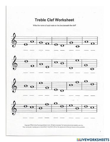 Clef Identification and Music Math - No Rests
