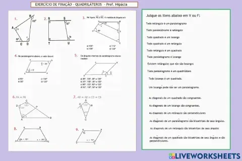 Quadriláteros e seus ângulos