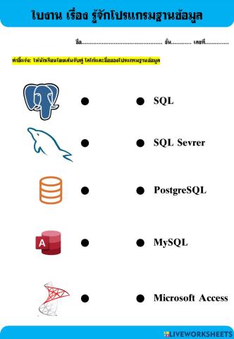 โปรแกรมฐานข้อมูล