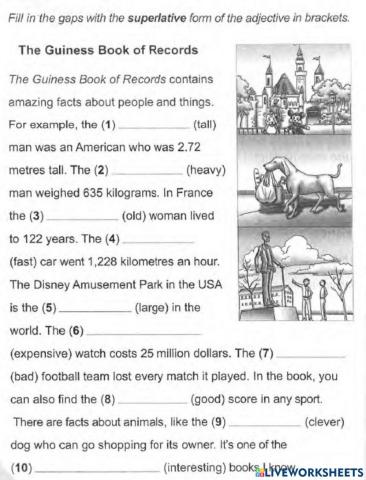 Superlative adjectives