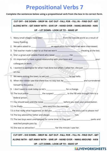 Prepositional Verbs 7