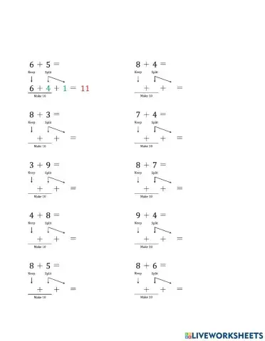 Penjumlahan Make Ten - B