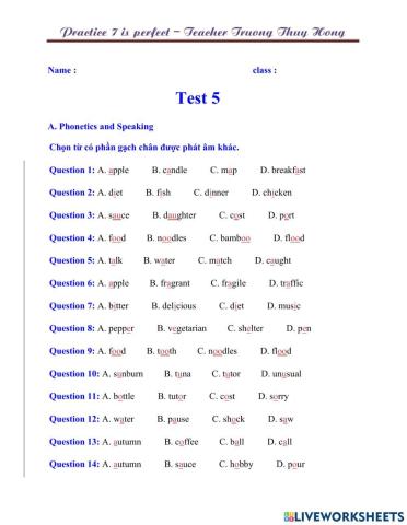 Test 5 unit 5