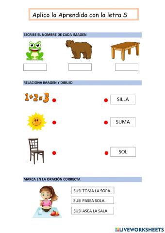 Ficha práctica sobre la letra S